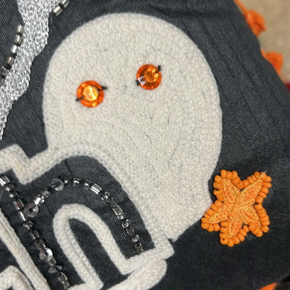Halloween Pillow Oblong - lots of beading